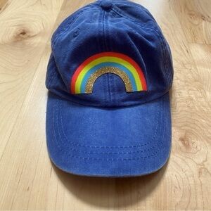 Adams Vintage Soft Blue Denim Hat with Rainbow